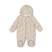 DEAR AUTUMN - Frottee Knit Hooded and Footed Suit