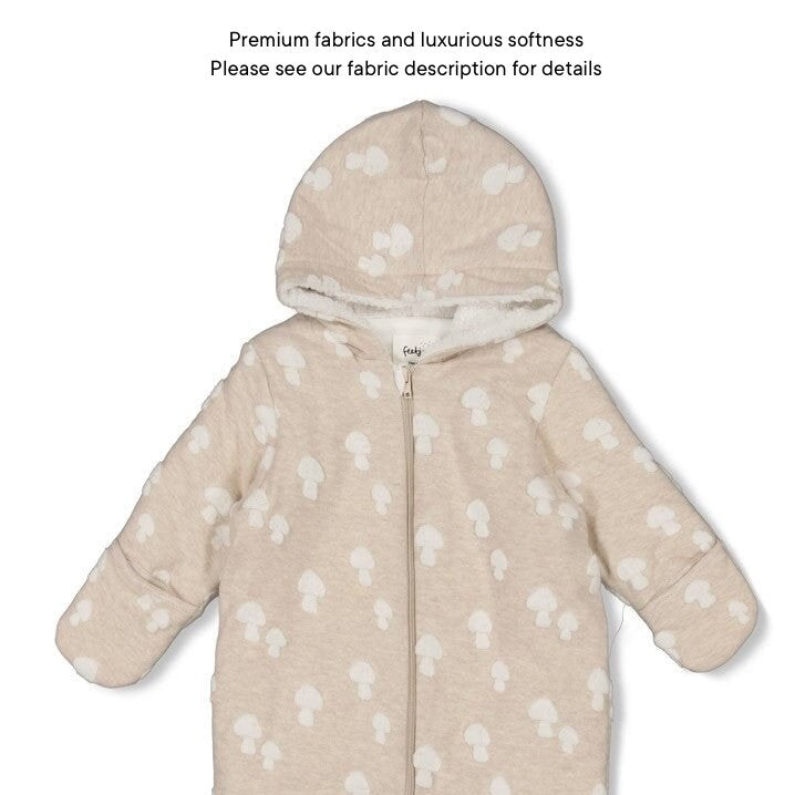 DEAR AUTUMN - Frottee Knit Hooded and Footed Suit