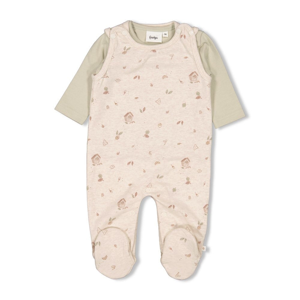 FALL FAVORITES - Peached Inside French Terry &nbsp;2-Piece Footed Romper