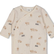 SLEEPY SHEEPY - 4x2 Drop Needle Rib Knit Allover Print Side-Snap Jumpsuit