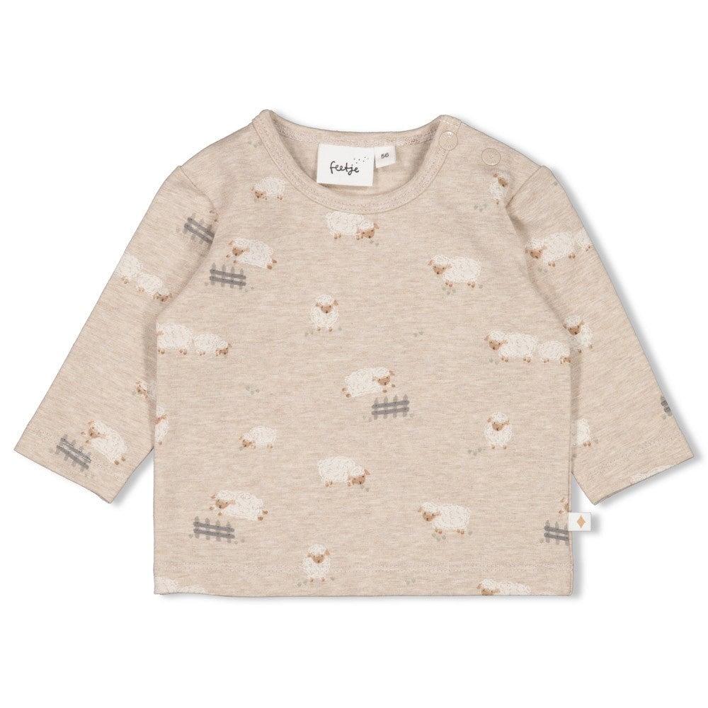 SLEEPY SHEEPY - Allover Print Peached Inside Jersey Fashion Top