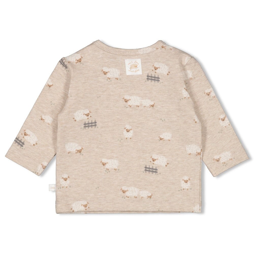 SLEEPY SHEEPY - Allover Print Peached Inside Jersey Fashion Top
