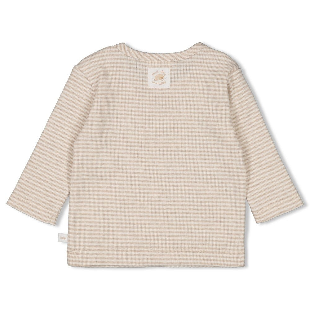 SLEEPY SHEEPY - 2x2 Ribbed Knit “sheepy” Embroidered Stripe Top
