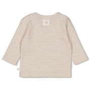 SLEEPY SHEEPY - 2x2 Ribbed Knit “sheepy” Embroidered Stripe Top