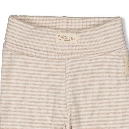 SLEEPY SHEEPY - 2x2 Ribbed Knit “cozy cuddles” Stripe Fashion Pants