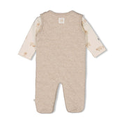 SLEEPY SHEEPY - 2-Piece Stepped Double Knit Footed Romper