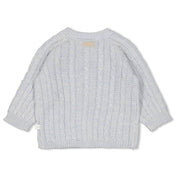 THE KNITS - Cardigan Homespun Style Cable Knit Sweater