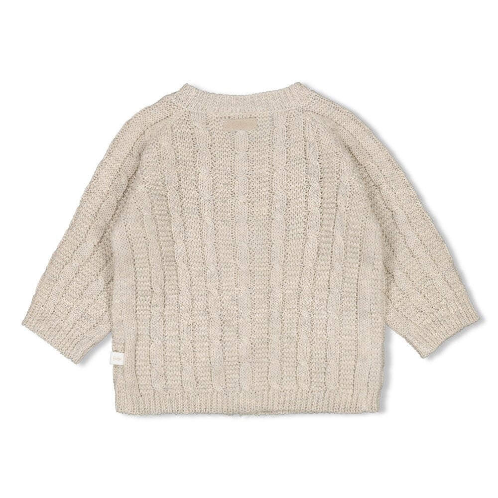 THE KNITS - Cardigan Homespun Style Cable Knit Sweater