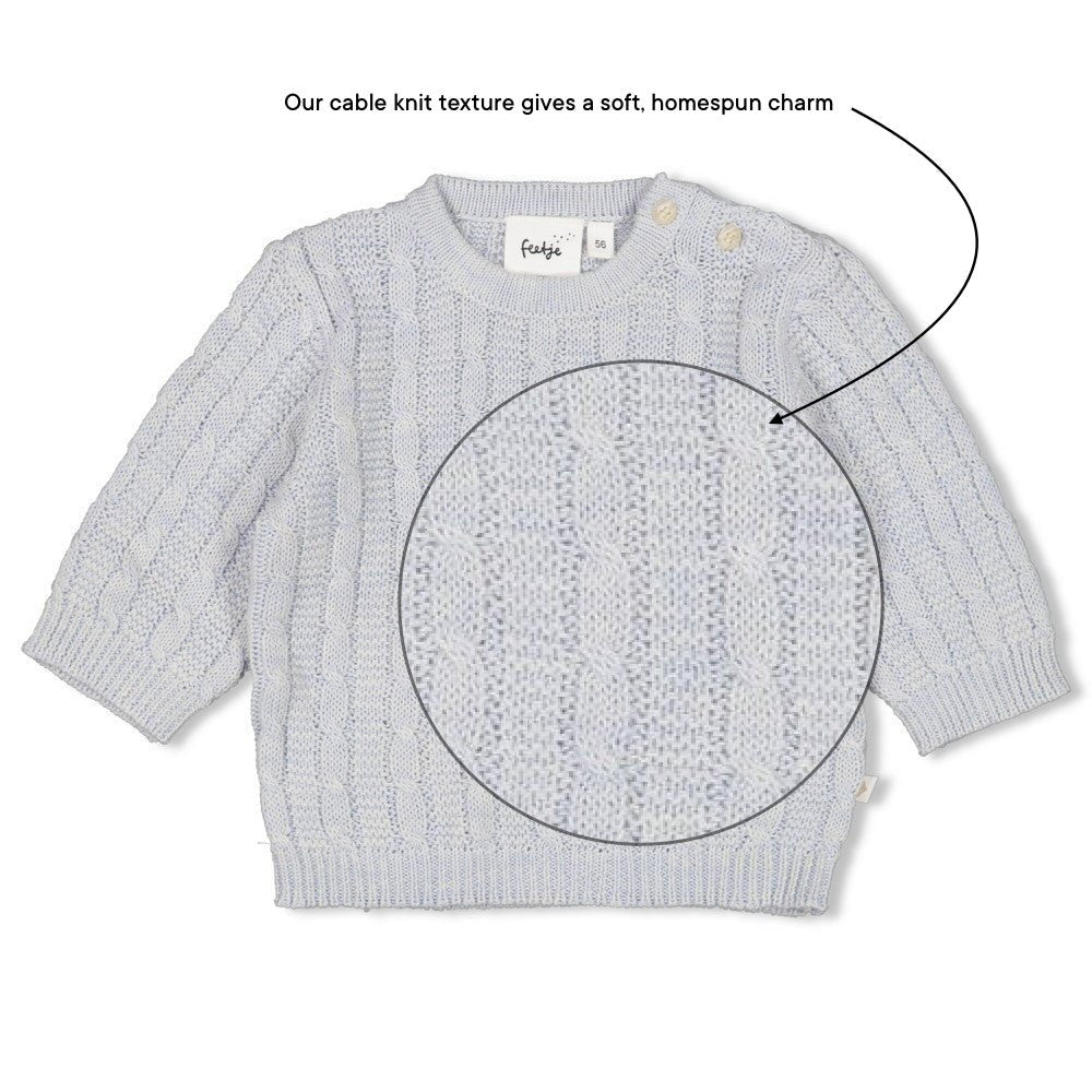 THE KNITS - Homespun Style Cable Knit Sweater
