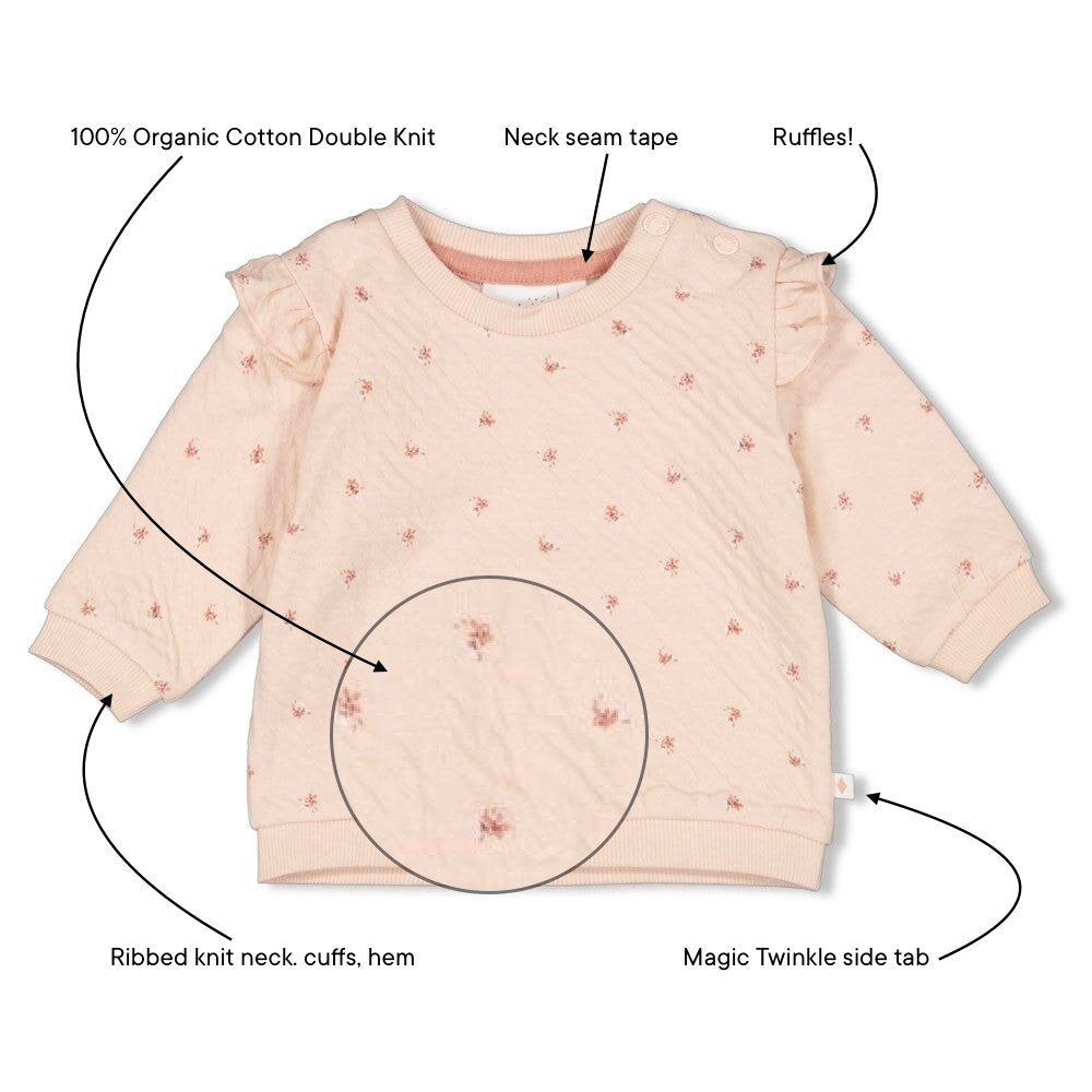 MORNING SUN - Double Knit Ruffle Sweat Top