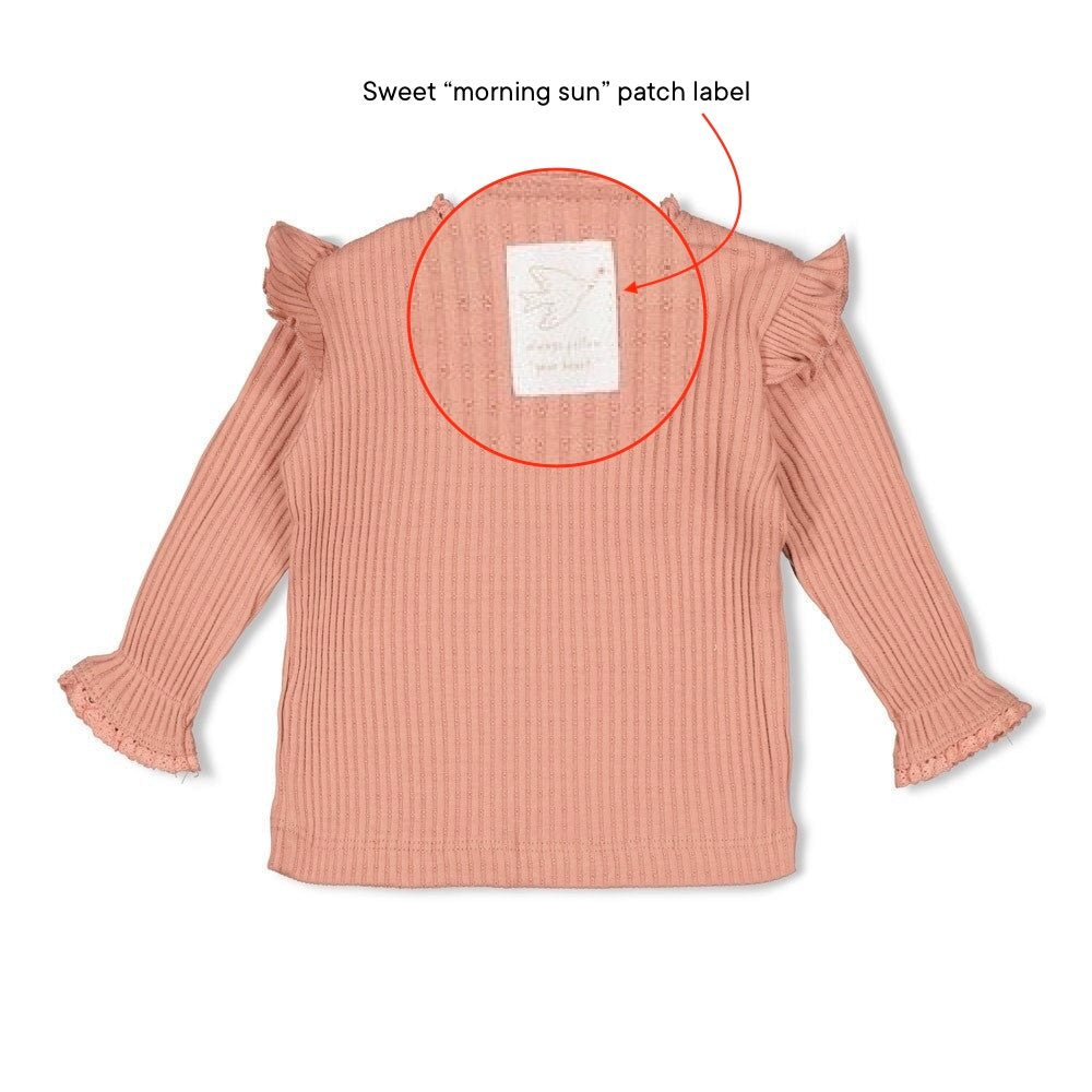 MORNING SUN - 5x5 Rib Ajour Ruffle Fashion Top