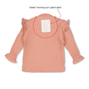 MORNING SUN - 5x5 Rib Ajour Ruffle Fashion Top