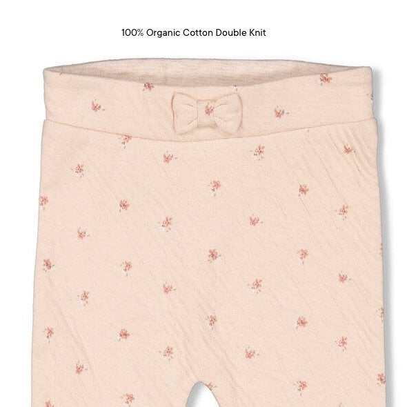 MORNING SUN - Flower Print Double Knit Baby Pants
