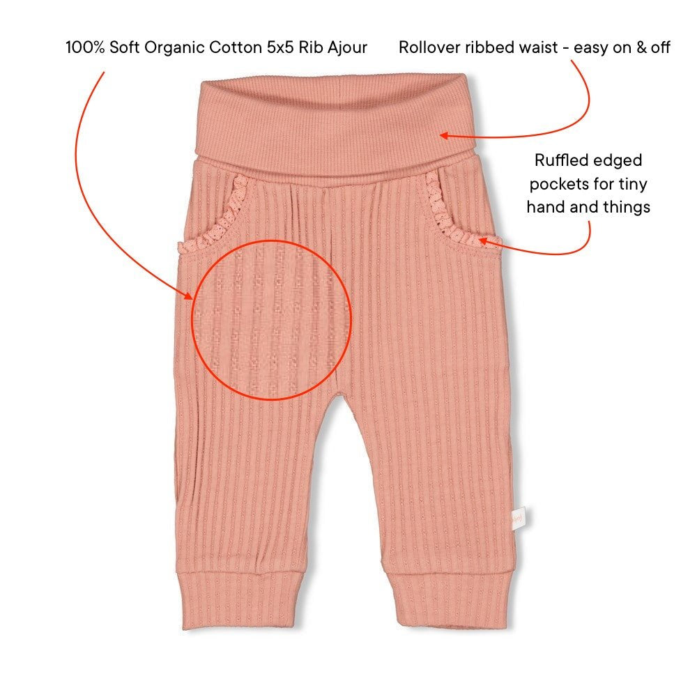 MORNING SUN - 5x5 Rib Ajour Knit Fashion Pants