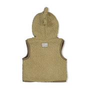 ROARSOME - Sustainable Teddy Bouclé Dinosaur Hooded Vest