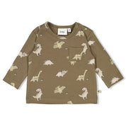 ROARSOME - Organic Cotton Dinosaur Peached Jersey Pocket Top