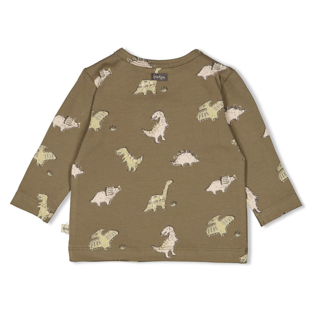 ROARSOME - Organic Cotton Dinosaur Peached Jersey Pocket Top