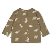 ROARSOME - Organic Cotton Dinosaur Peached Jersey Pocket Top