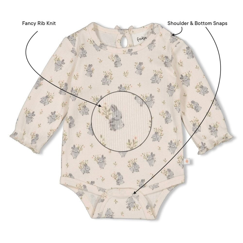 FIELDS OF GREEN - Signature Allover Print Fancy Rib Knit Body