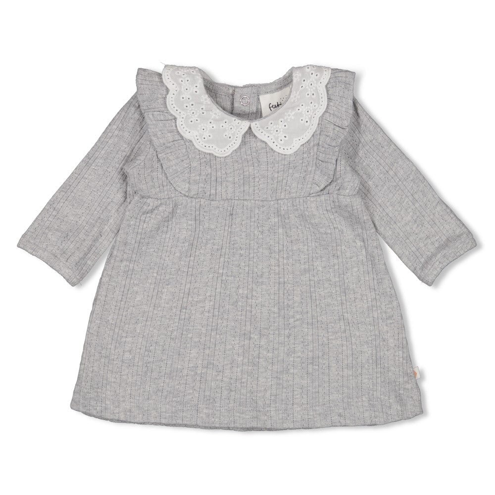 FIELDS OF GREEN - Rib Ajour Lace Collar Fashion Dress