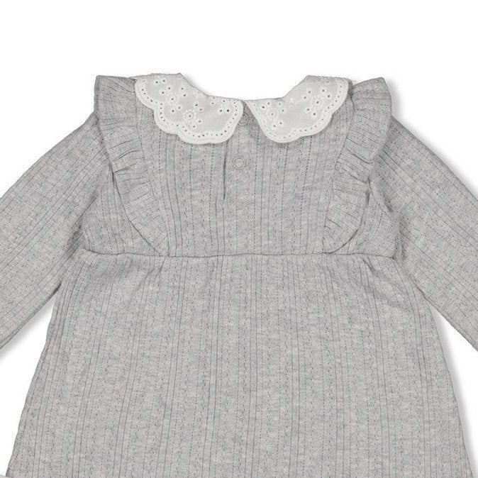 FIELDS OF GREEN - Rib Ajour Lace Collar Fashion Dress