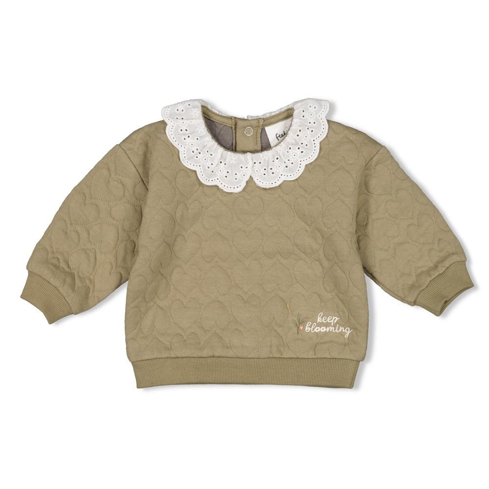 FIELDS OF GREEN - “keep blooming” Stepped Double Fabric Sweat Top
