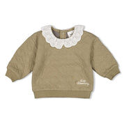 FIELDS OF GREEN - “keep blooming” Stepped Double Fabric Sweat Top
