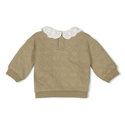 FIELDS OF GREEN - “keep blooming” Stepped Double Fabric Sweat Top