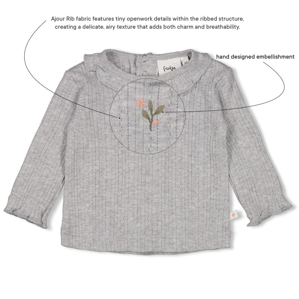 FIELDS OF GREEN - Organic Cotton Rib Ajour Fashion Top