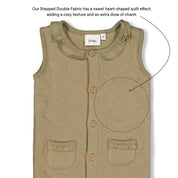 FIELDS OF GREEN -Stepped Double Fabric Sleeveless Coverall