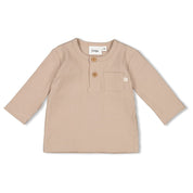 NARWAL - 5x2 Drop Needle Rib Henley Collar Fashion Top