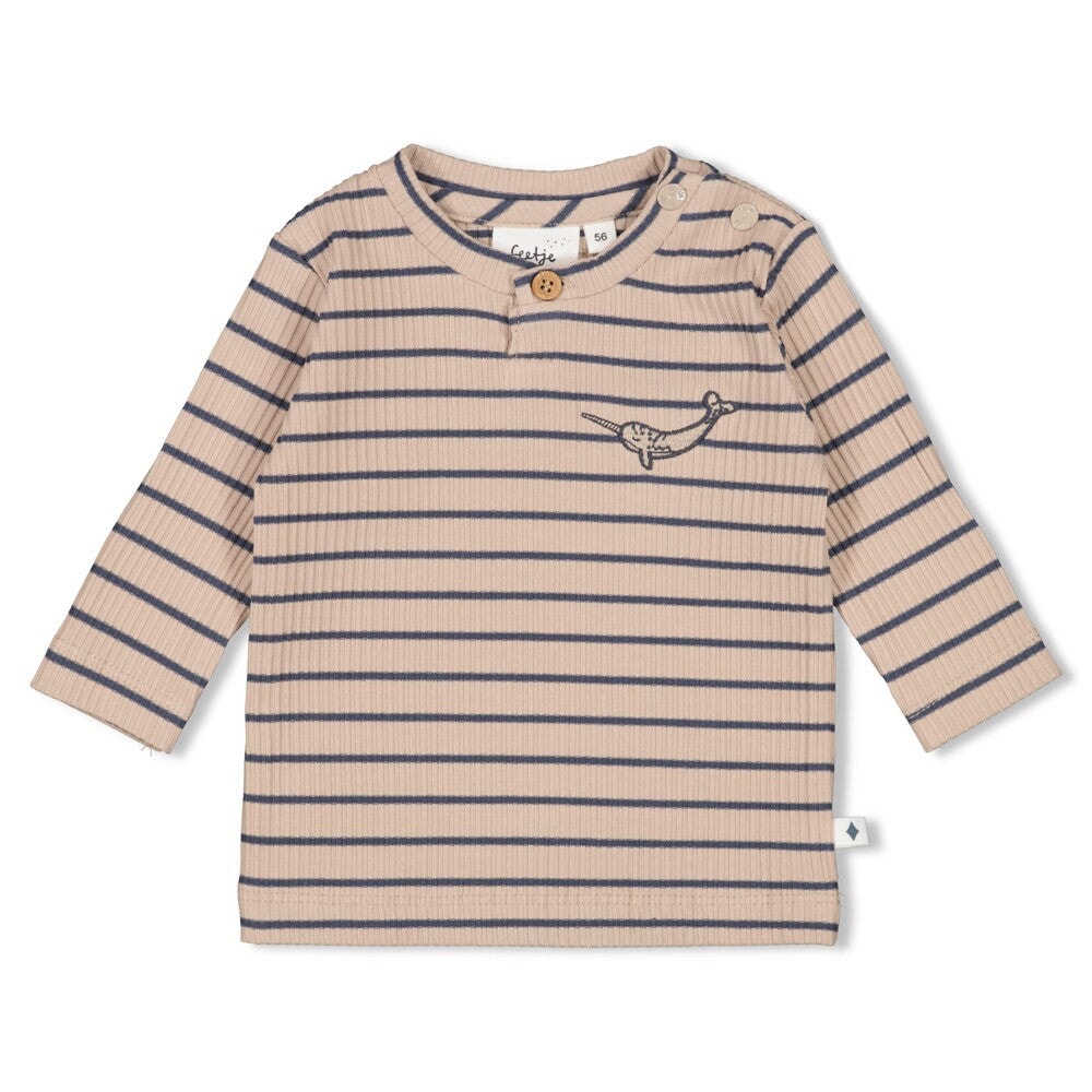 NARWAL - "Protect our Oceans" 5x2  Drop Needle Rib Stripe Top