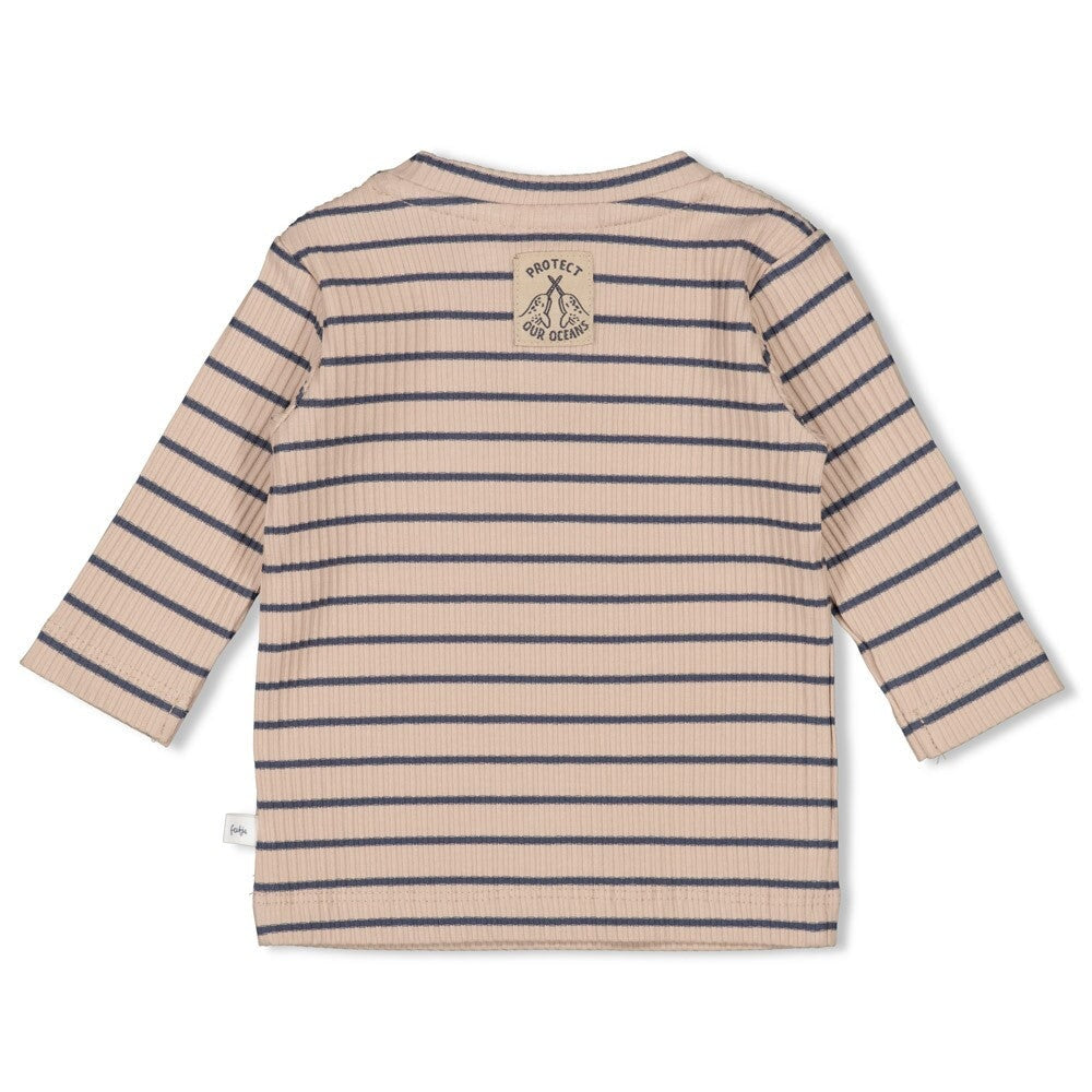 NARWAL - "Protect our Oceans" 5x2  Drop Needle Rib Stripe Top