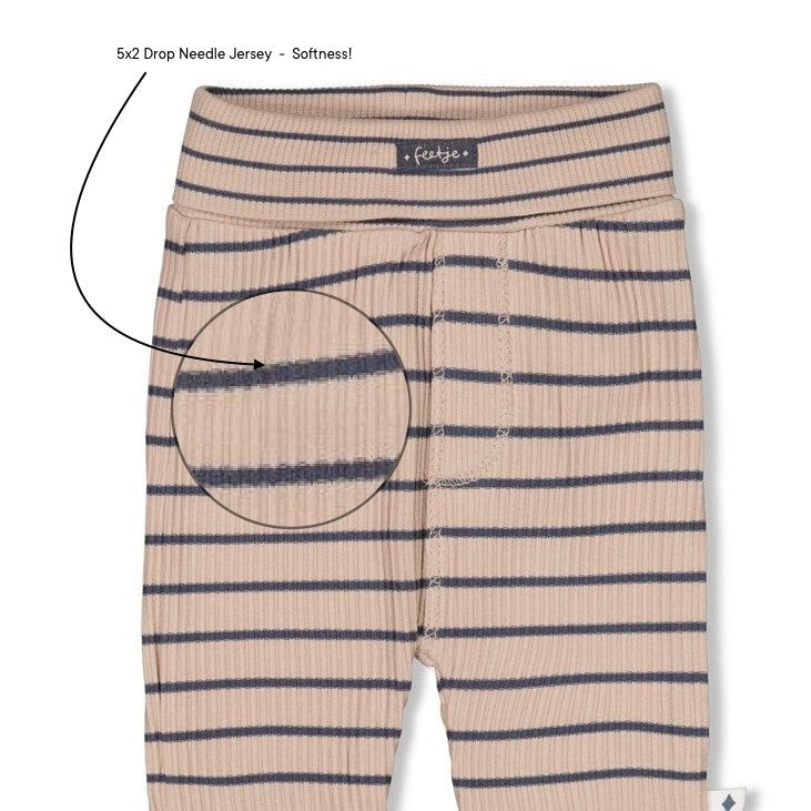 NARWAL - 5x2 Drop Needle Rib Jersey Fashion Stripe Pants