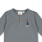 LET'S GO - “Checkered Flag” Peached Inside Jersey Fashion Top