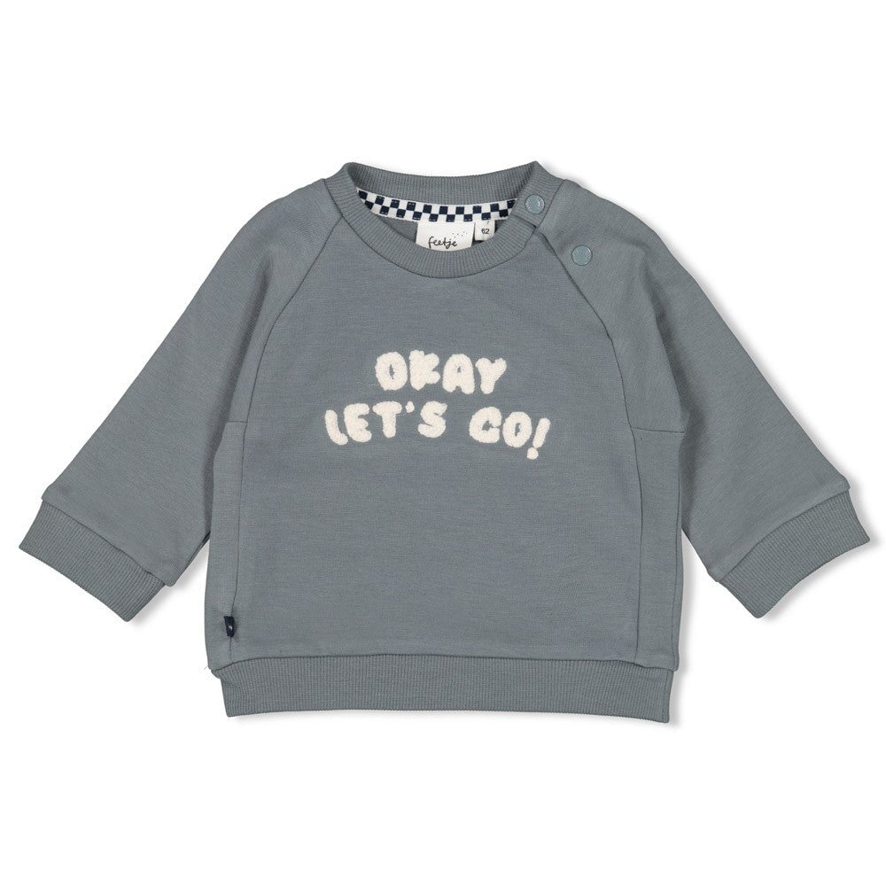 LET'S GO -“okay let’s go!” Signature French Terry Fleece Sweat Top