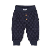 LET'S GO - Frottee Terry Knit Racing Check Pants