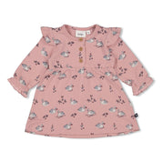 SWAN LAKE - Peached Inside Jersey Signature Print Dress