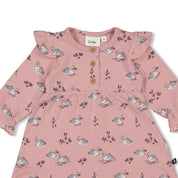 SWAN LAKE - Peached Inside Jersey Signature Print Dress