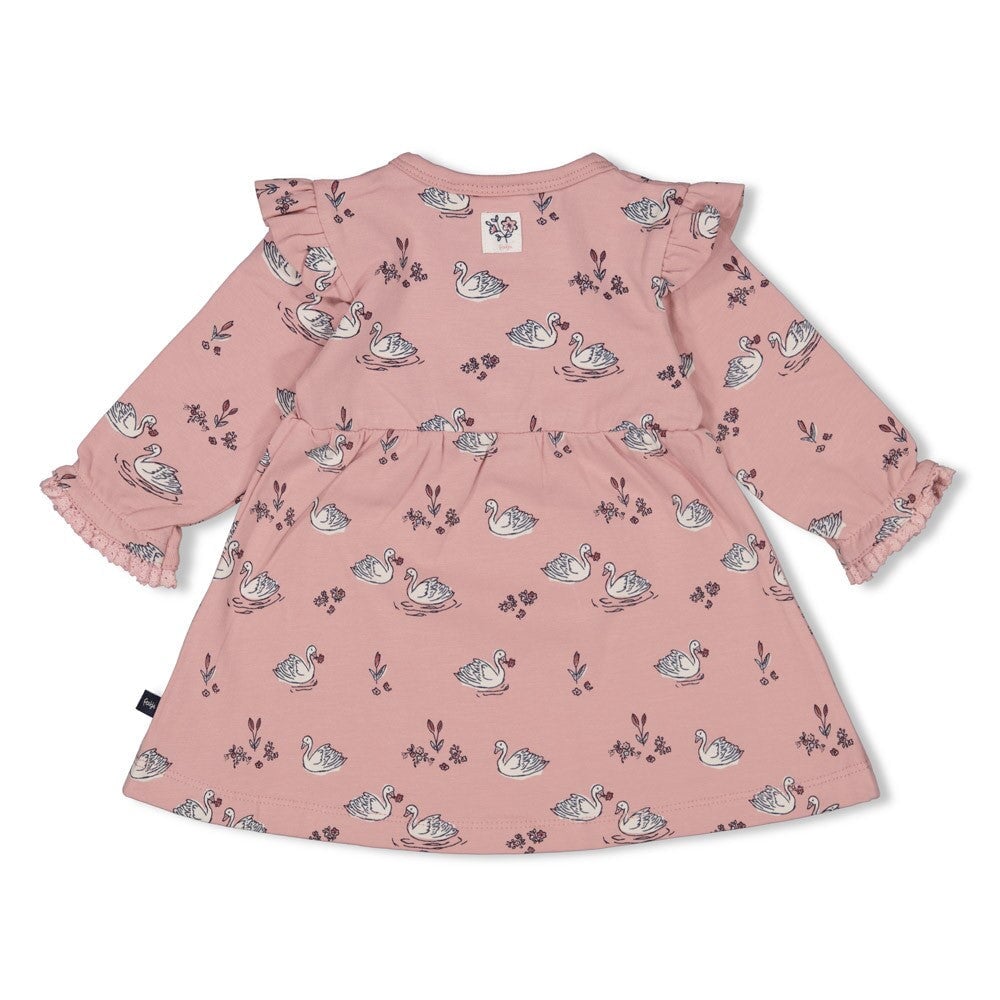 SWAN LAKE - Peached Inside Jersey Signature Print Dress