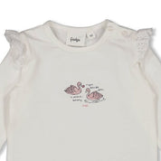 SWAN LAKE - Peached Inside Jersey & Pointelle Lace Top