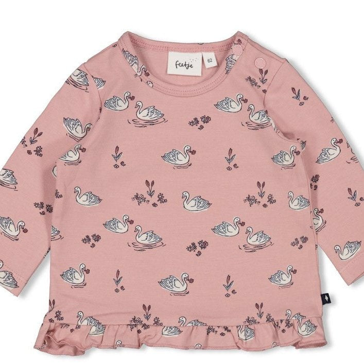 SWAN LAKE - Peached Inside Jersey Collection Print Swing Top