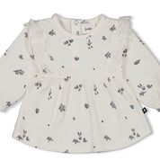 SWAN LAKE - Peached Inside Jersey & Pointelle Lace Ruffle Swing Top