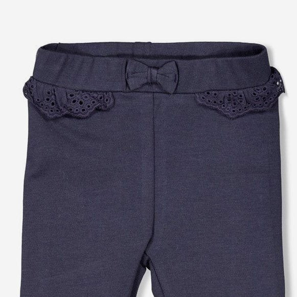 SWAN LAKE - Peached Inside Jersey & Pointelle Lace Fashion Leggings