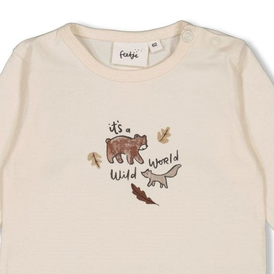 WILD WORLD - Peached Inside Jersey "it's a wold world" Fashion Top