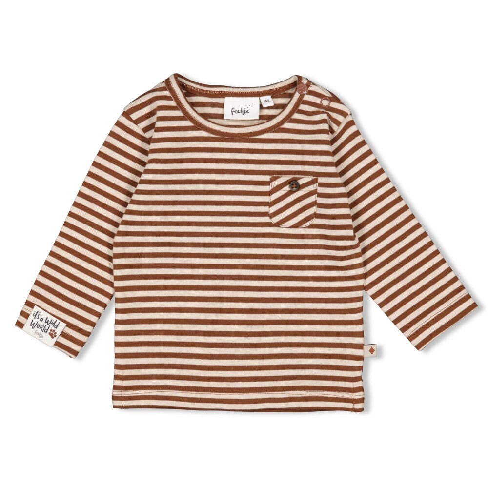 WILD WORLD - Slub Yarn Stripe Fashion Top