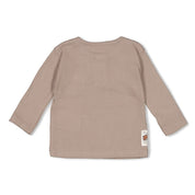 WILD WORLD - 2x2 Rib Jersey Henley Collar Fashion Top