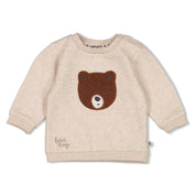WILD WORLD - French Terry Fuzzy Bear Sweat Top