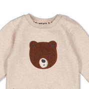 WILD WORLD - French Terry Fuzzy Bear Sweat Top
