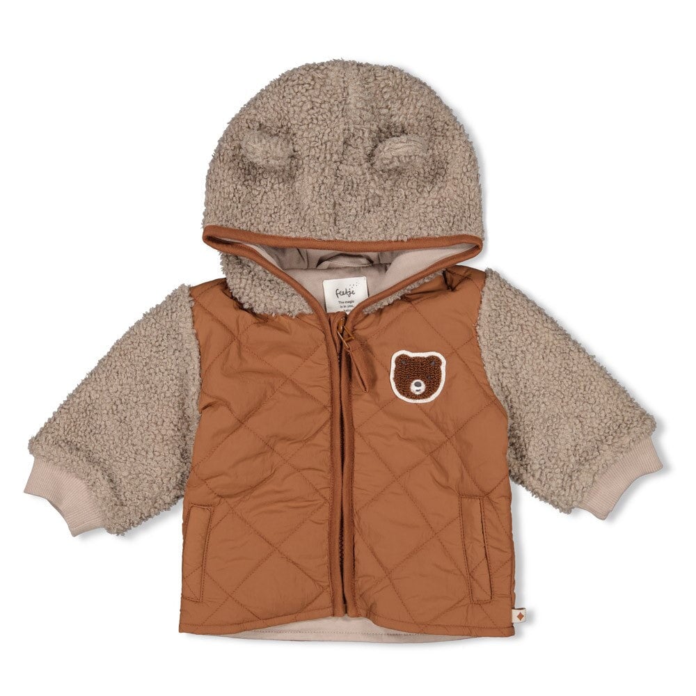 WILD WORLD - Teddy Bouclé  with Quilted Panels Jacket